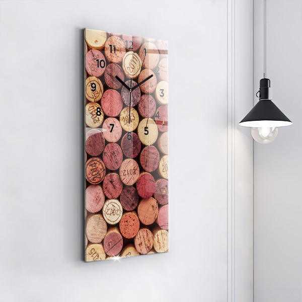 Vertical wall clock Wine corks