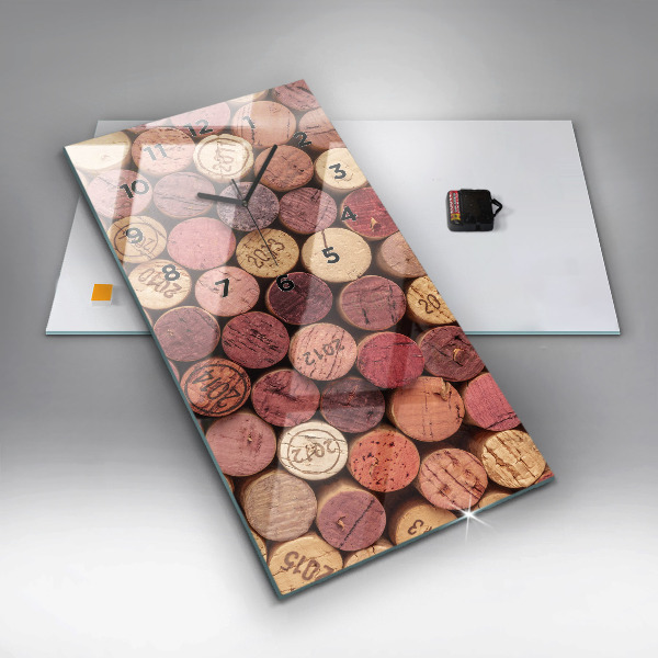Vertical wall clock Wine corks
