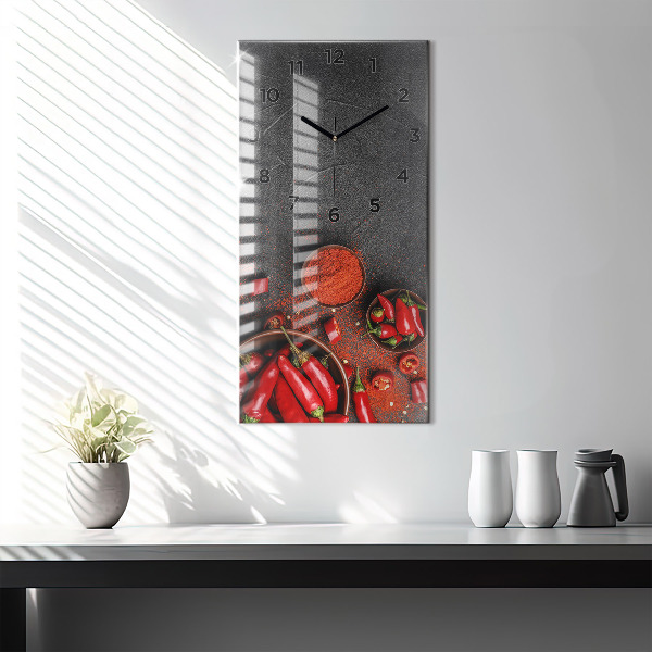 Vertical wall clock Red peppers