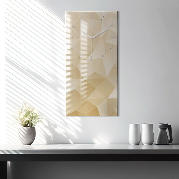 Vertical wall clock Triangles abstract