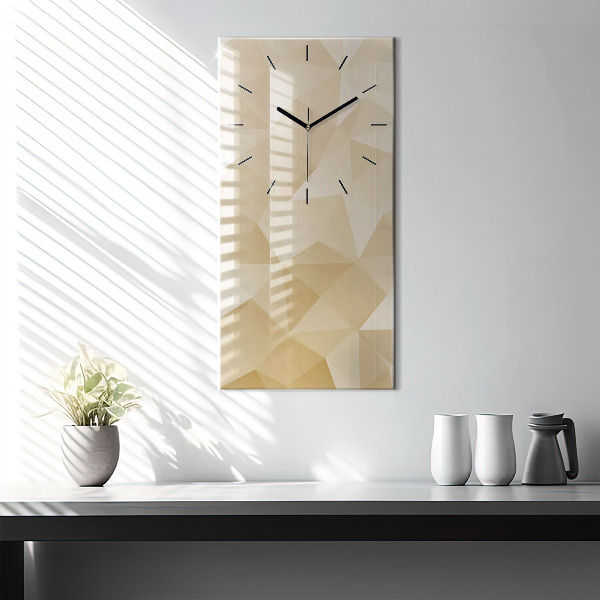 Vertical wall clock Triangles abstract