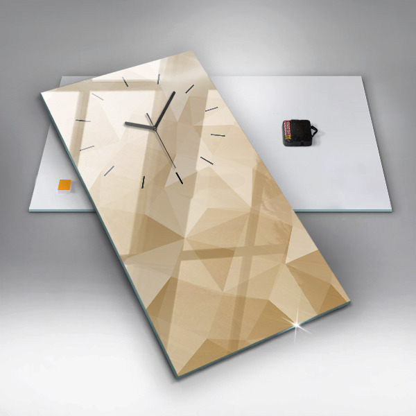 Vertical wall clock Triangles abstract