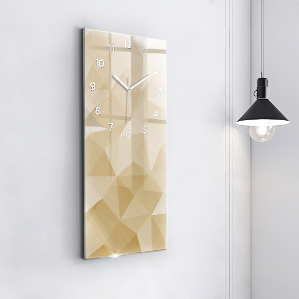 Vertical wall clock Triangles abstract