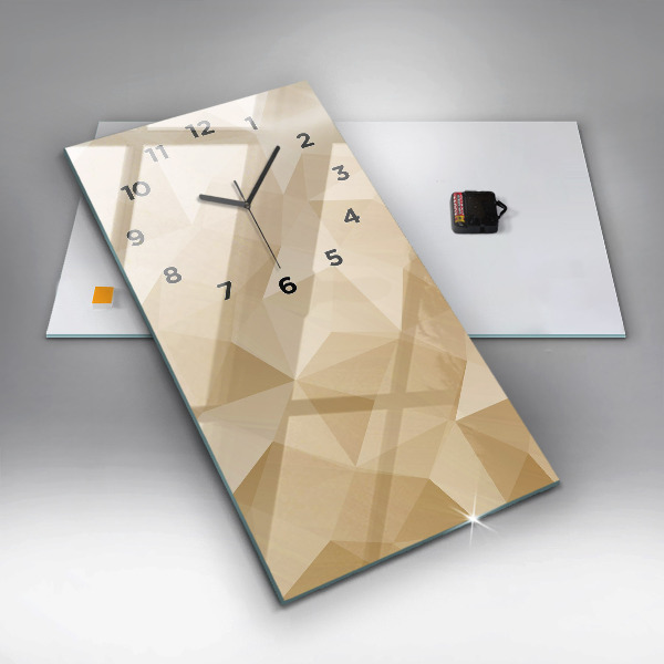Vertical wall clock Triangles abstract