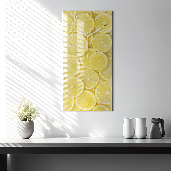Vertical wall clock Lemon slices