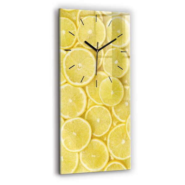 Vertical wall clock Lemon slices