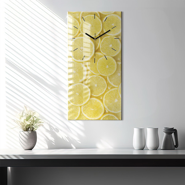 Vertical wall clock Lemon slices