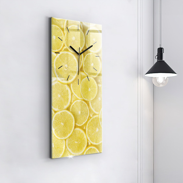 Vertical wall clock Lemon slices