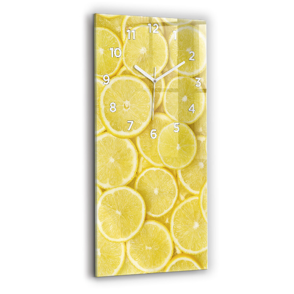 Vertical wall clock Lemon slices
