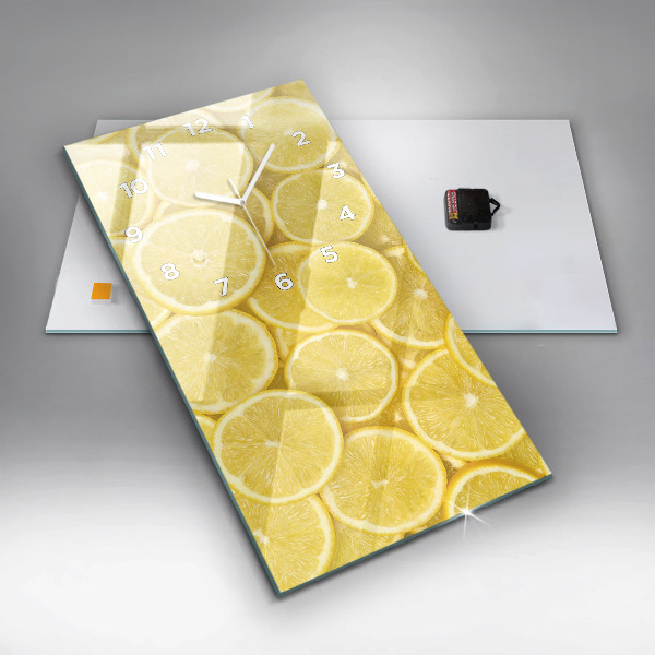Vertical wall clock Lemon slices