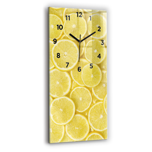 Vertical wall clock Lemon slices