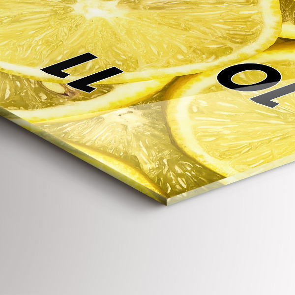 Vertical wall clock Lemon slices