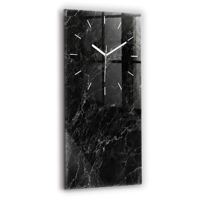 Vertical wall clock Dark marble
