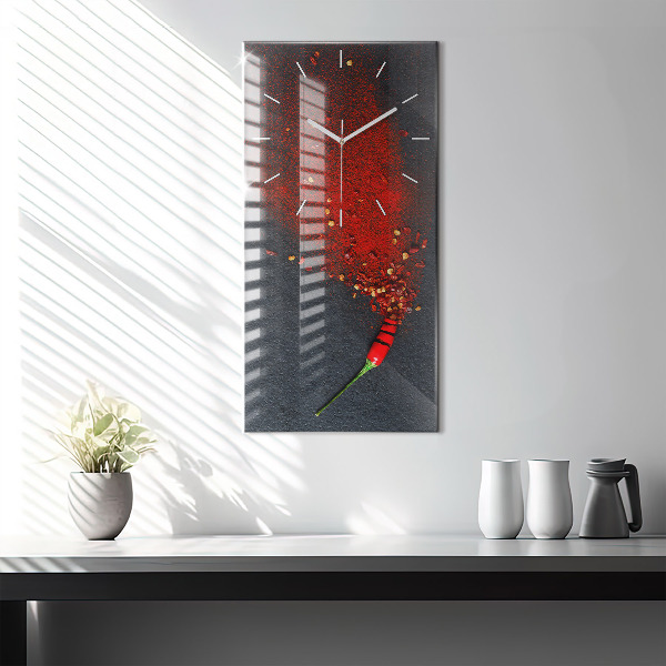 Vertical wall clock Red pepper seasoning