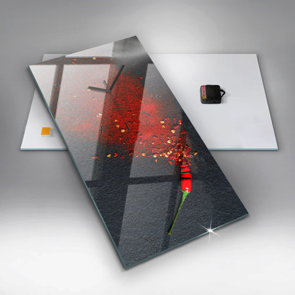 Vertical wall clock Red pepper seasoning