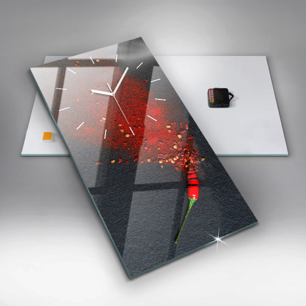 Vertical wall clock Red pepper seasoning