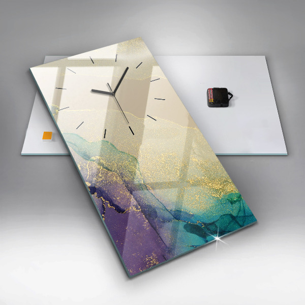 Vertical wall clock Abstraction of colors