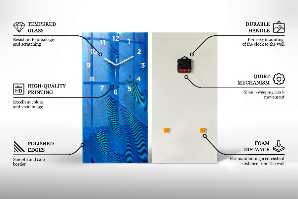 Vertical wall clock Hawaiian plants