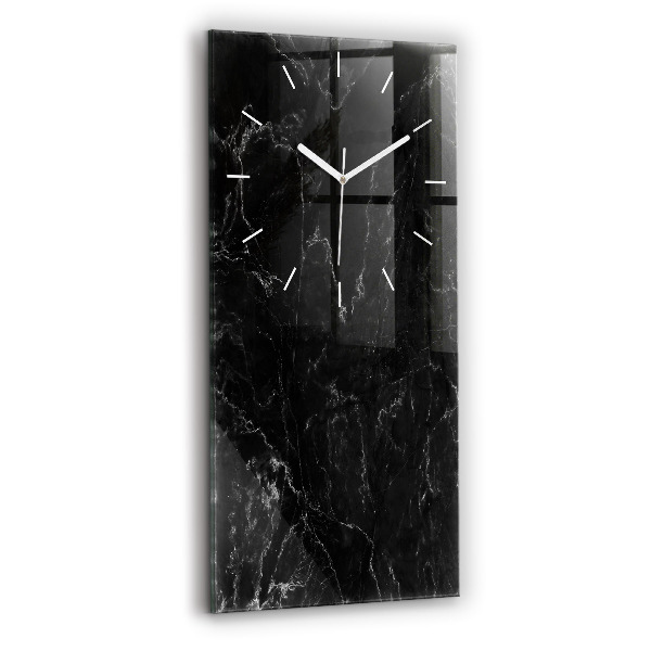 Vertical wall clock Black marble