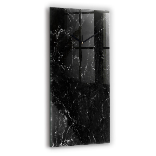 Vertical wall clock Black marble