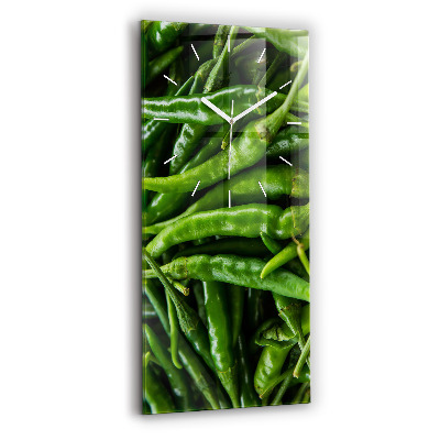 Vertical wall clock Green pepper