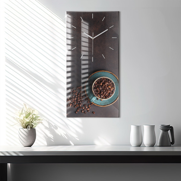 Vertical wall clock A cup of coffee