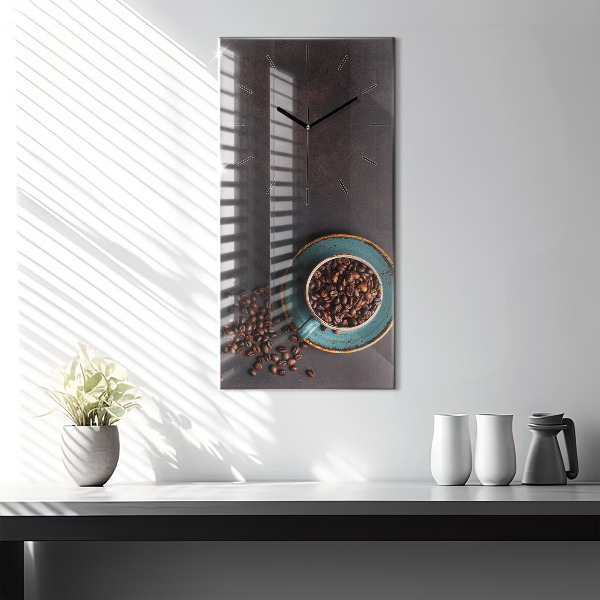 Vertical wall clock A cup of coffee