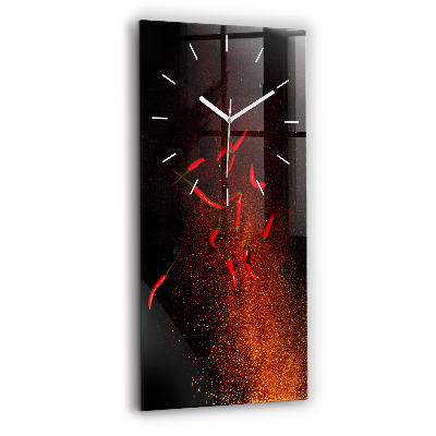 Vertical wall clock Chili peppers