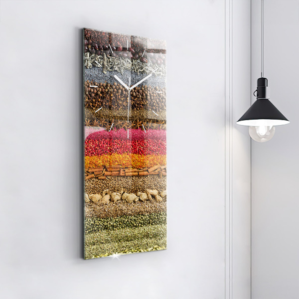 Vertical wall clock Rows of spices