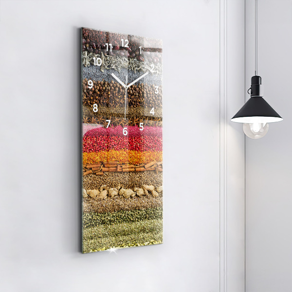 Vertical wall clock Rows of spices