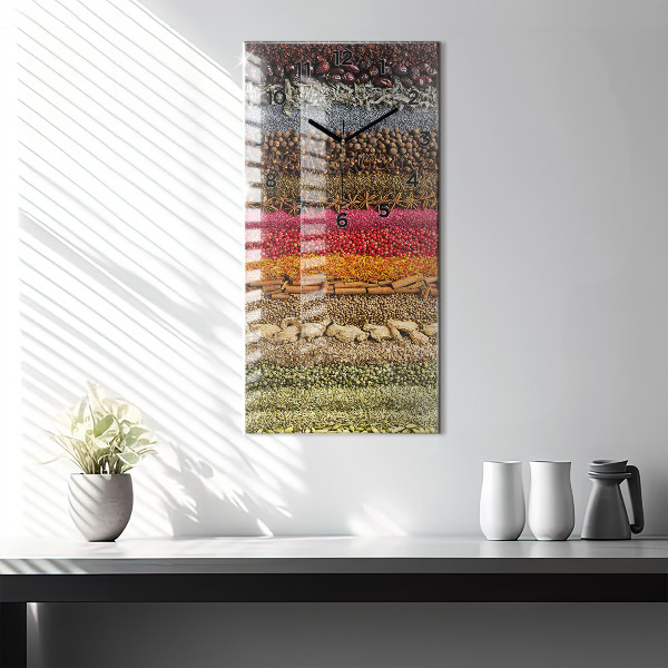 Vertical wall clock Rows of spices
