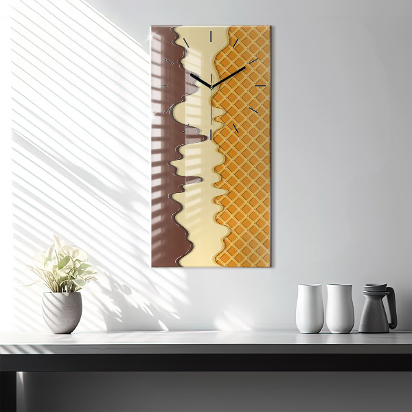 Vertical wall clock Waffle and ice cream