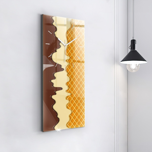 Vertical wall clock Waffle and ice cream
