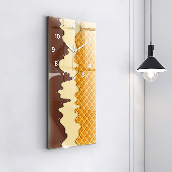 Vertical wall clock Waffle and ice cream