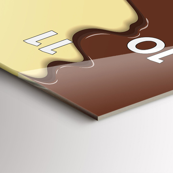 Vertical wall clock Waffle and ice cream