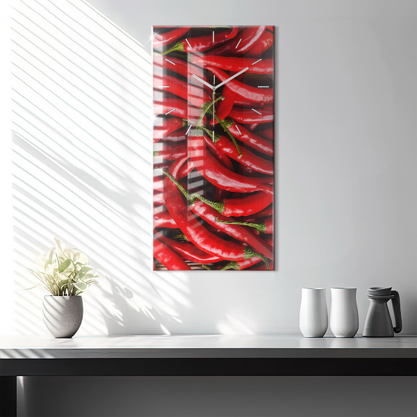 Vertical wall clock Hot peppers