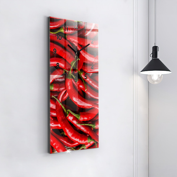 Vertical wall clock Hot peppers
