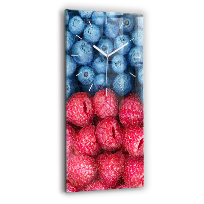 Vertical wall clock Blueberries and raspberries