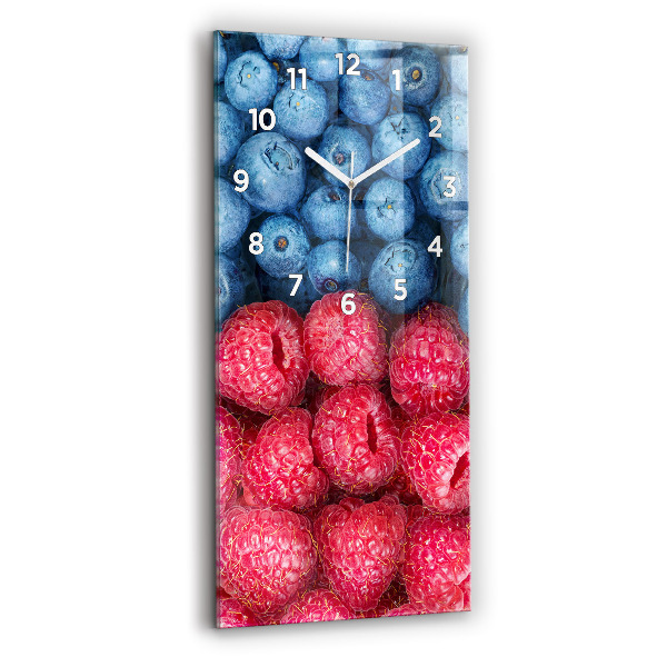 Vertical wall clock Blueberries and raspberries