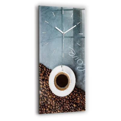 Vertical wall clock A cup of coffee