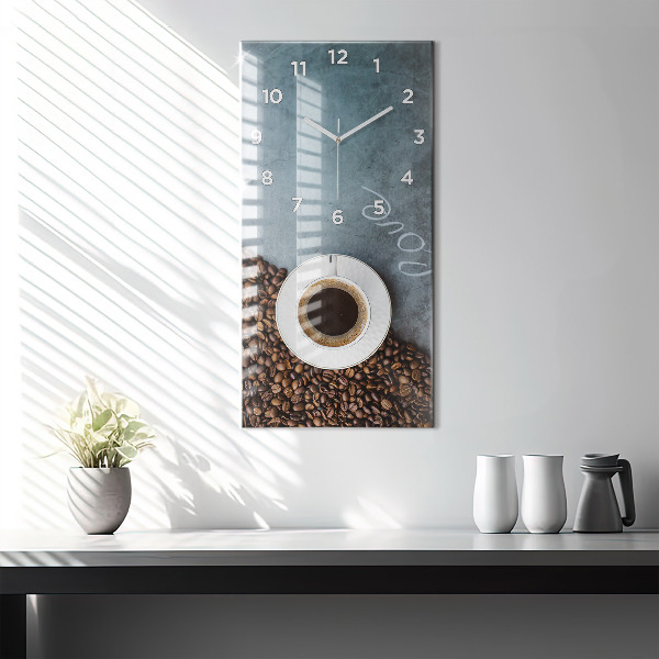 Vertical wall clock A cup of coffee