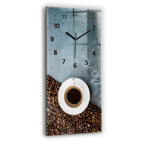 Vertical wall clock A cup of coffee