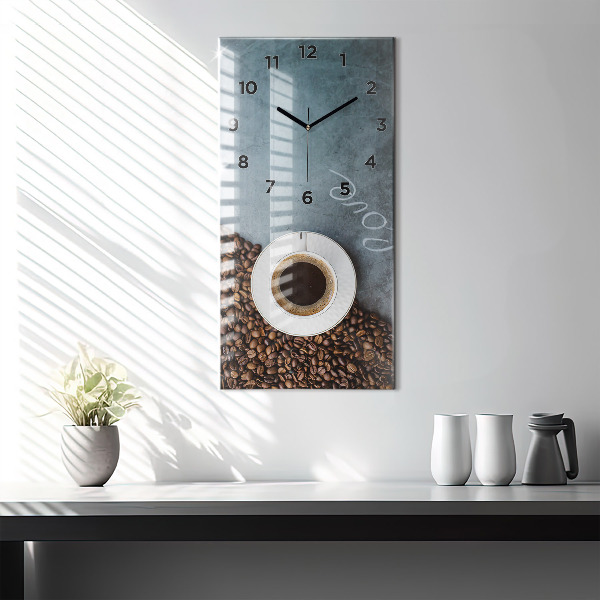 Vertical wall clock A cup of coffee