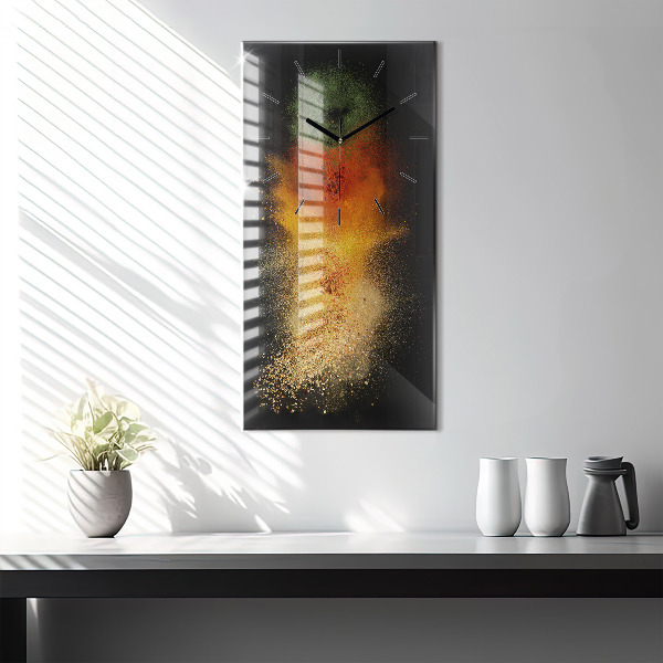 Vertical wall clock Spices scattered