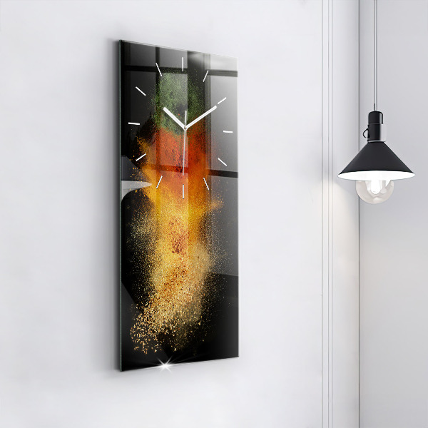 Vertical wall clock Spices scattered