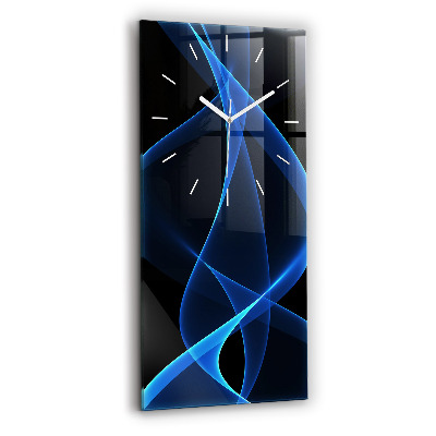 Vertical wall clock Blue lines