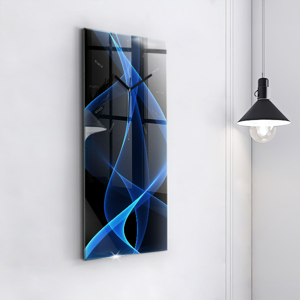 Vertical wall clock Blue lines