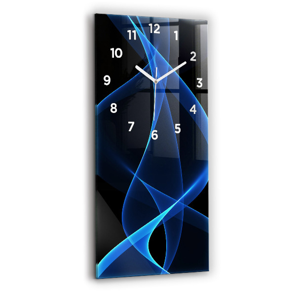 Vertical wall clock Blue lines