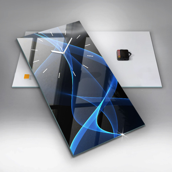 Vertical wall clock Blue lines