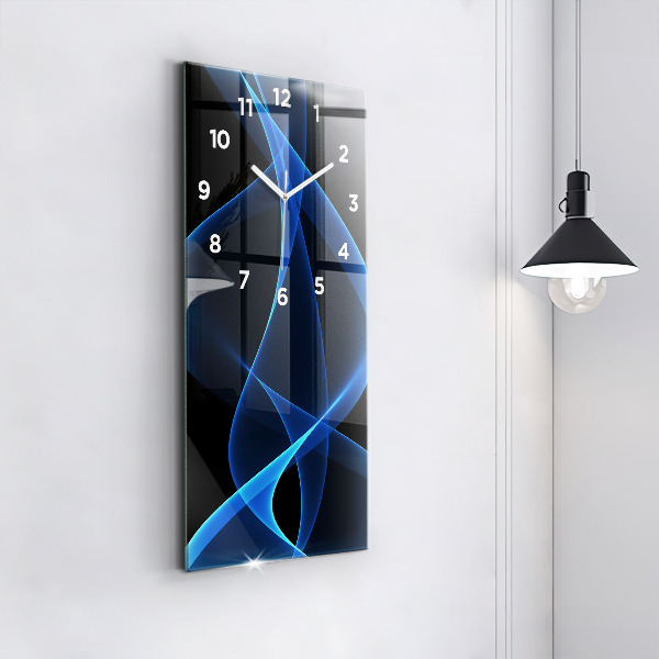 Vertical wall clock Blue lines
